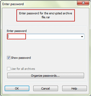 password protected rar file